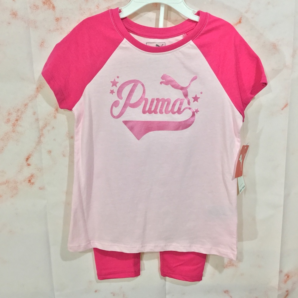 NWT Girls PUMA 2 Piece Leggings/T-shirt Set Sz 6
